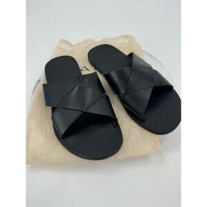 by James Black leather Slides Sandals